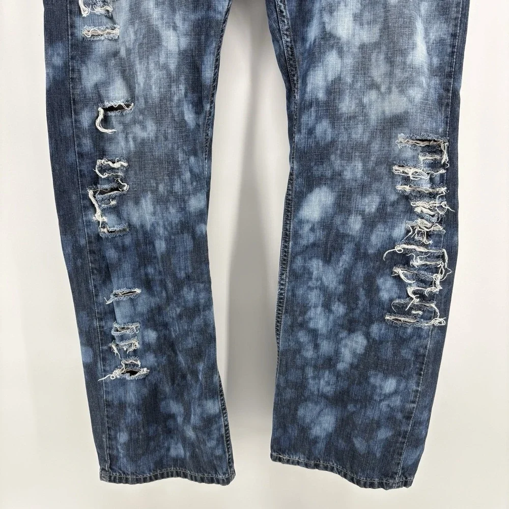 Levi's 514 Men's Jeans 36x32 Bleached Denim Slim‎ Straight Fit Distressed